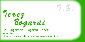 terez bogardi business card