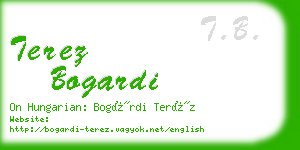 terez bogardi business card